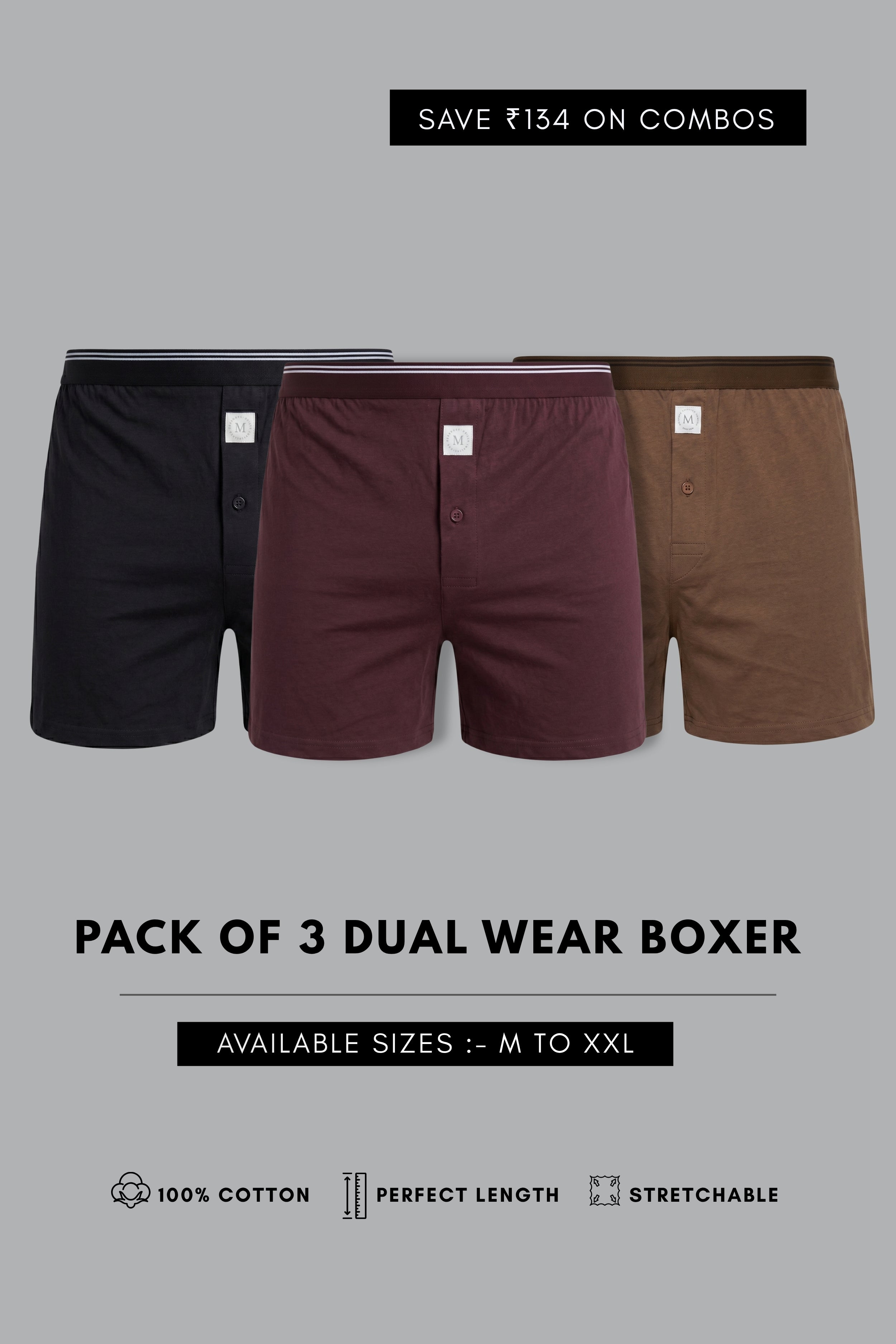 Dual Wear Boxer Combo of 3 – Maxzone Clothing