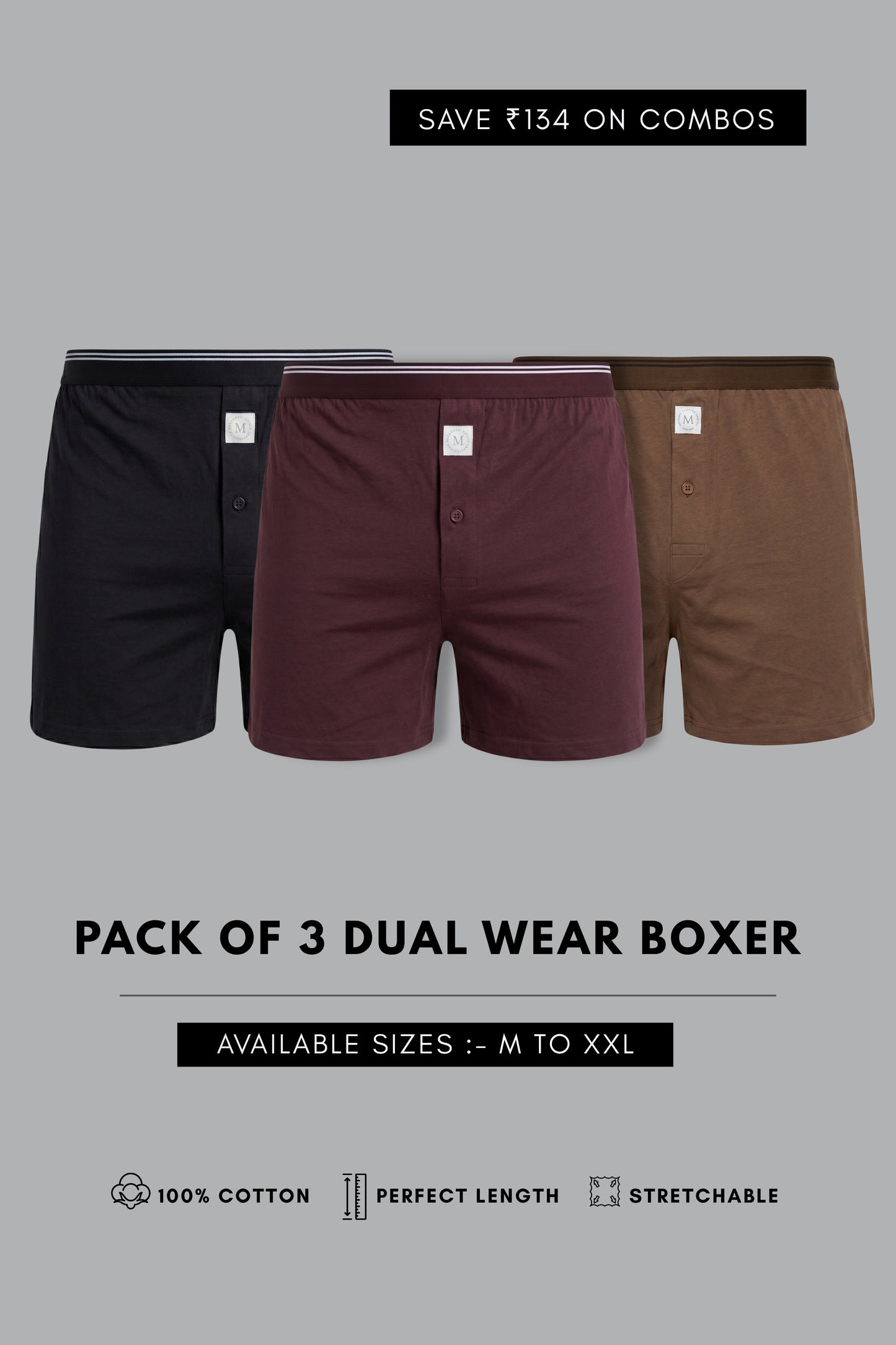 Dual Wear Boxer Combo of 3