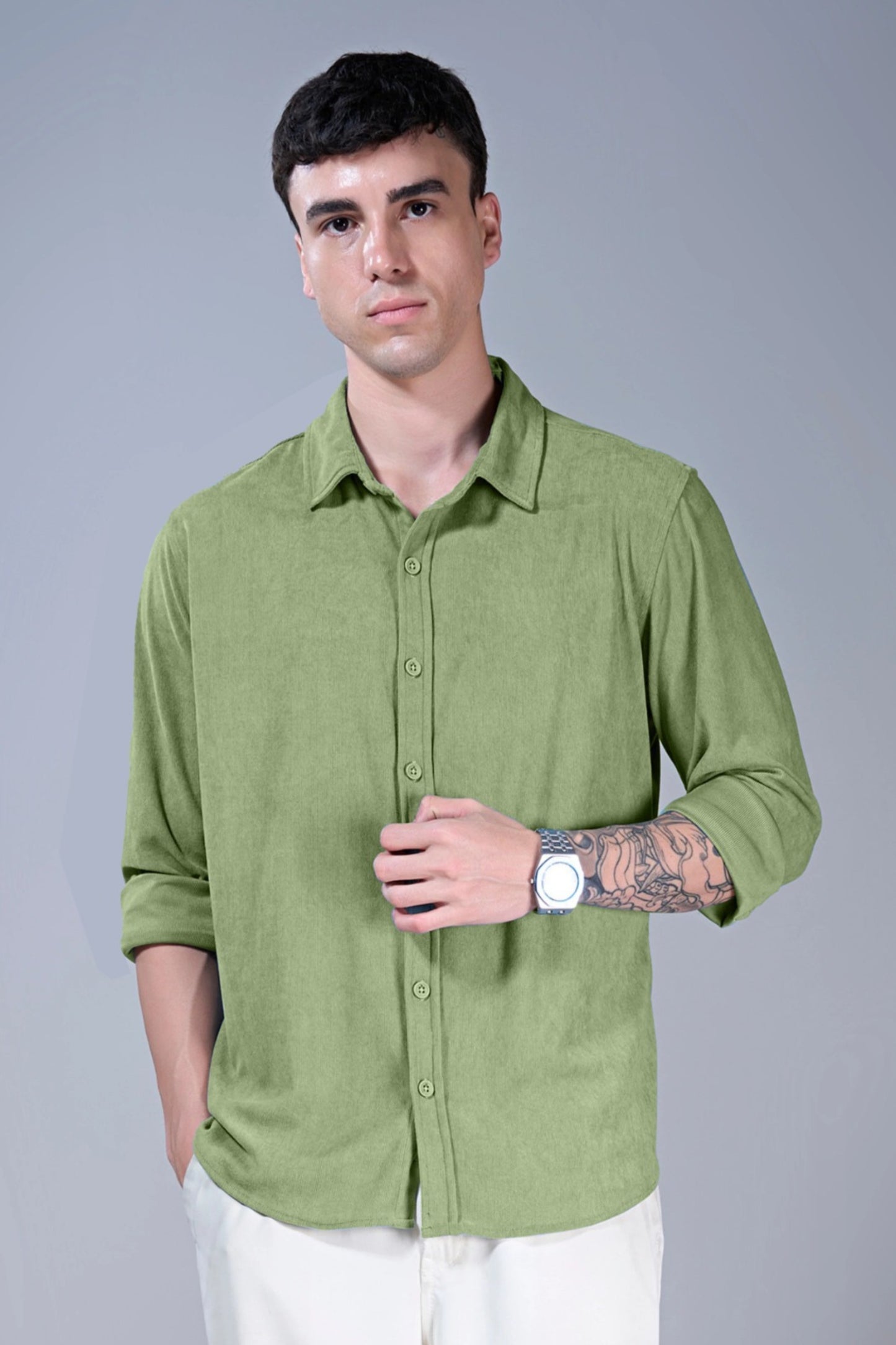 Olive Green - Corduroy Shirt