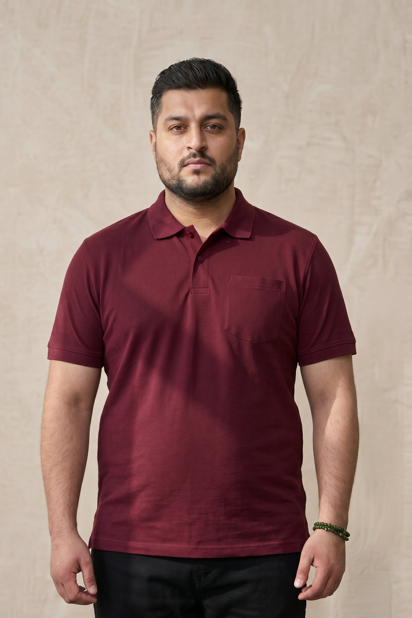 Wine - Zyric Pocket Polo Plus Size