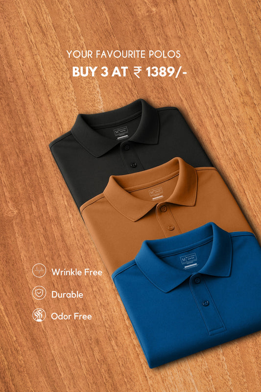 Smart Tech Polo Combo of 3 T-shirt