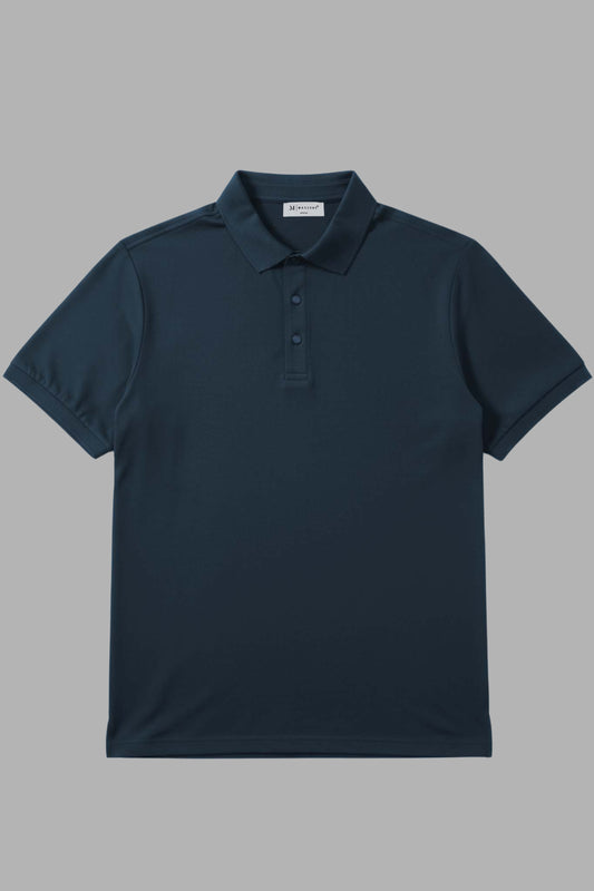 Navy Blue - Stitchless Polo T-shirt