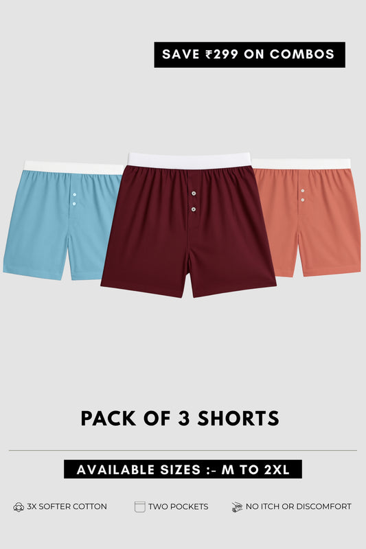 Bare Comfort Boxer Combo of 3