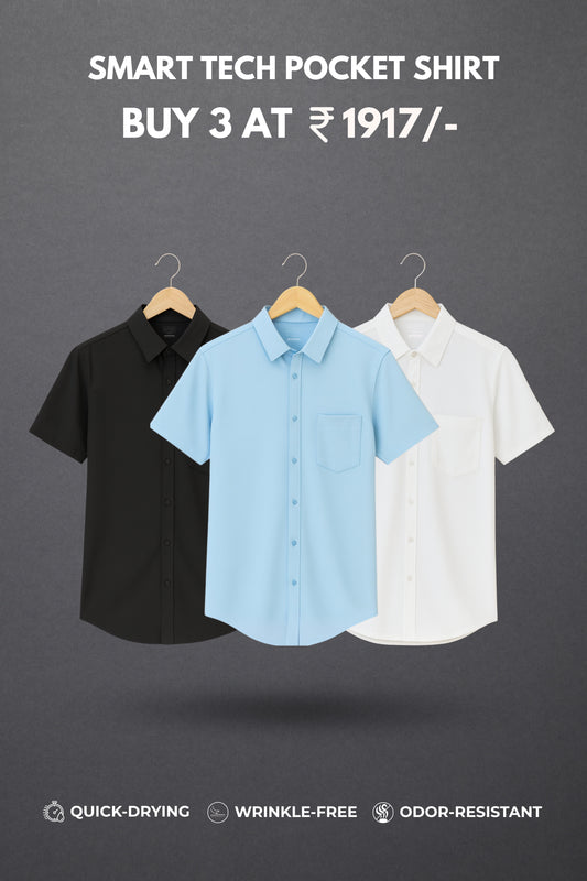 Smart Tech Pocket Shirt Combo of 3