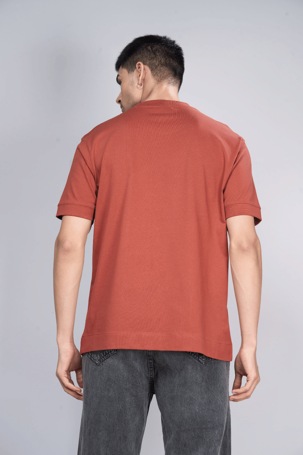 Burn Red Oversized Drop Shoulder T-shirts Maxzone Clothing   