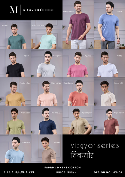 vibgyor solid t-shirt pack of 100