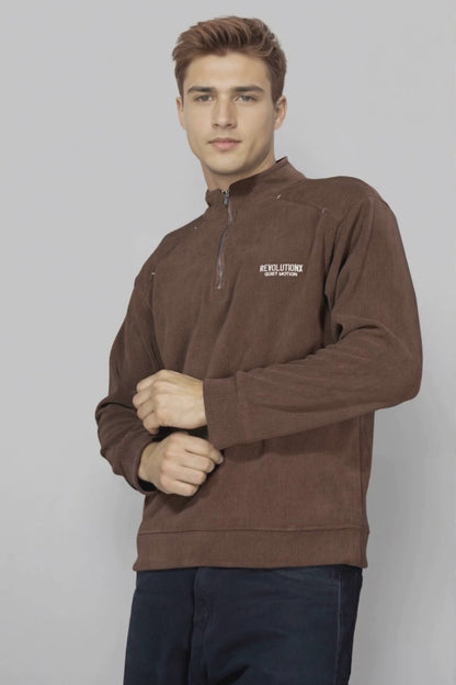 Brown Zipper Sweatshirt