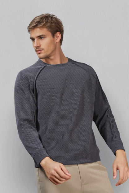Charcoal Cotton Crew Neck Sweatshirt