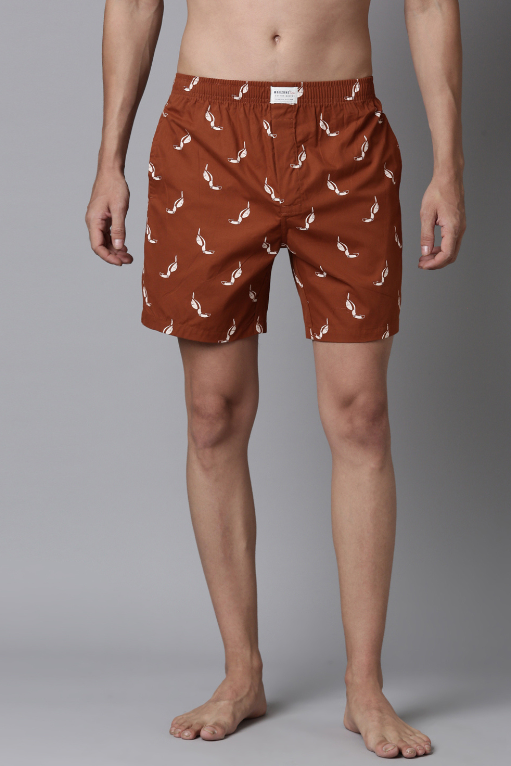 Cream-Stone,Black Printed & Russet Printed 365 Boxers Triplet Combo  Maxzone Clothing   