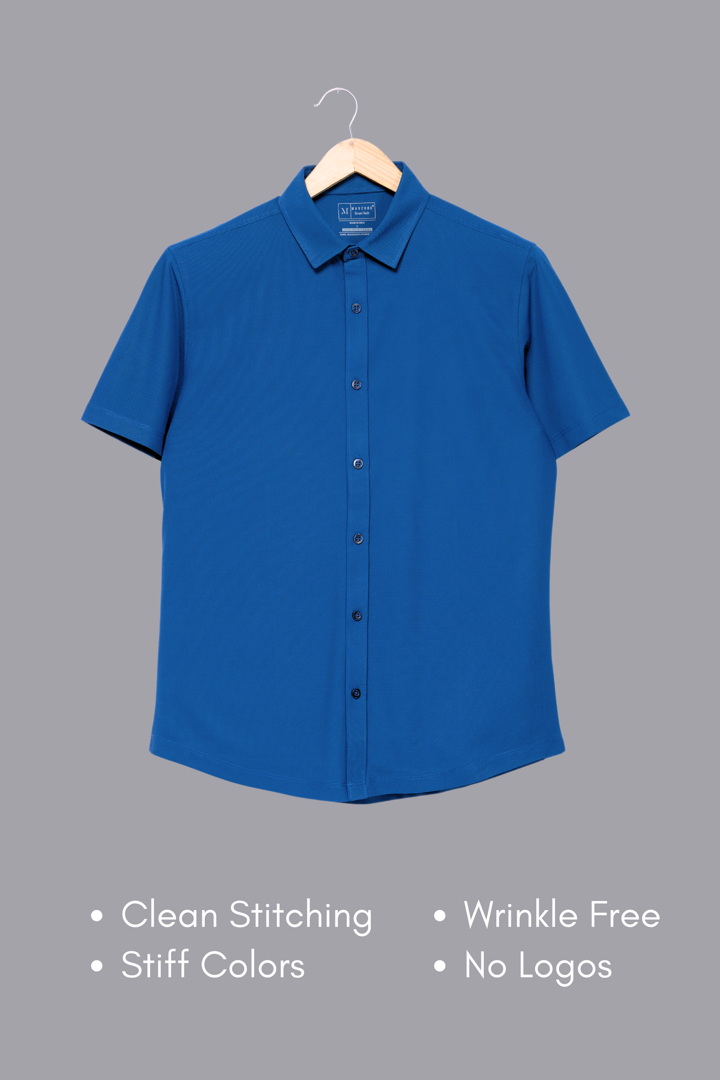 Teal Navy Smart Tech Shirt Shirts Maxzone Clothing   