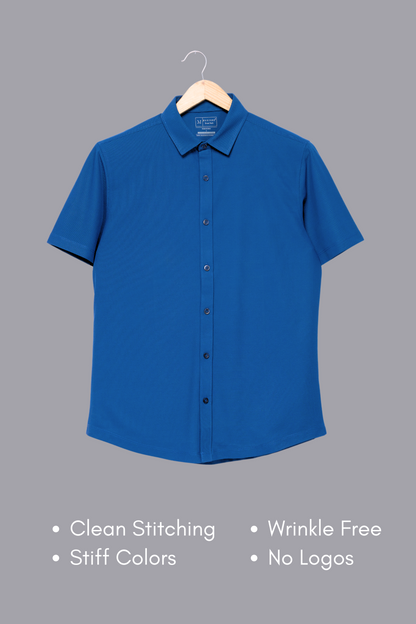 Teal Navy Smart Tech Shirt Shirts Maxzone Clothing   