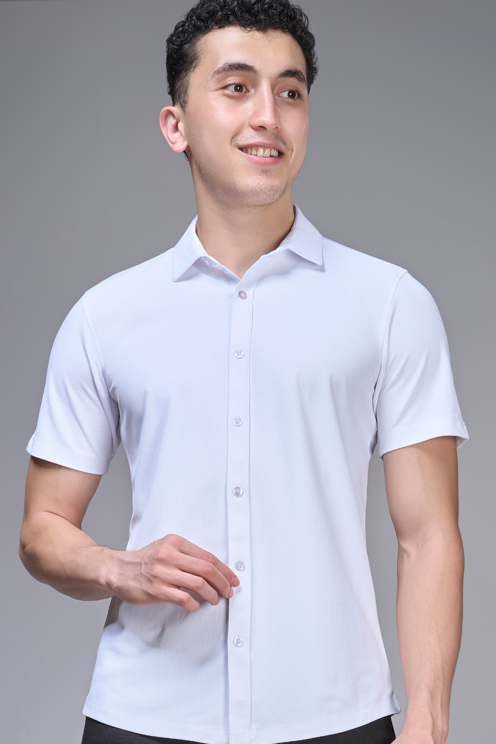 White Smart Tech Shirt Shirts Maxzone Clothing   