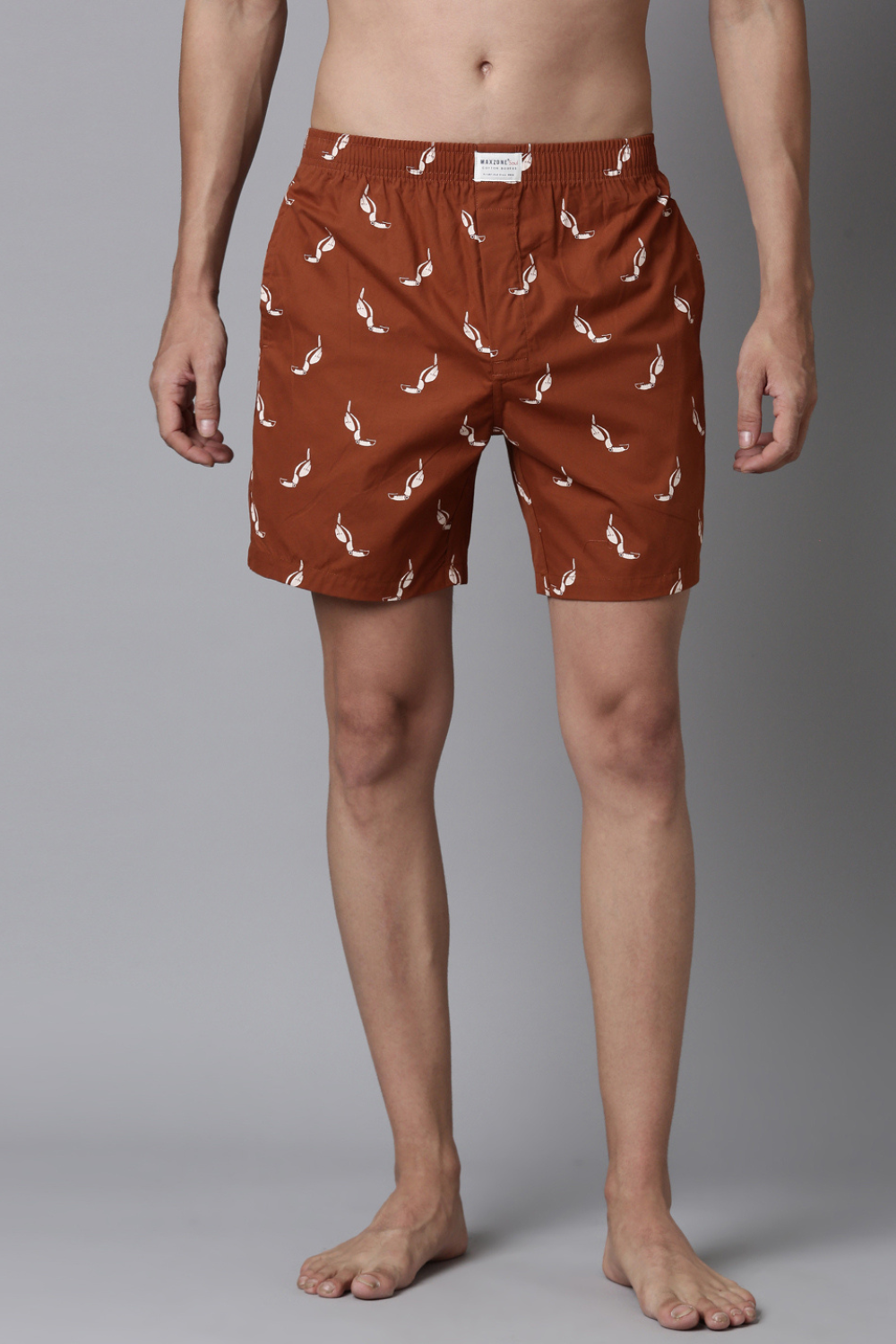 Russet Printed & Sand-Stone Printed 365 Boxers Combo  Maxzone Clothing   