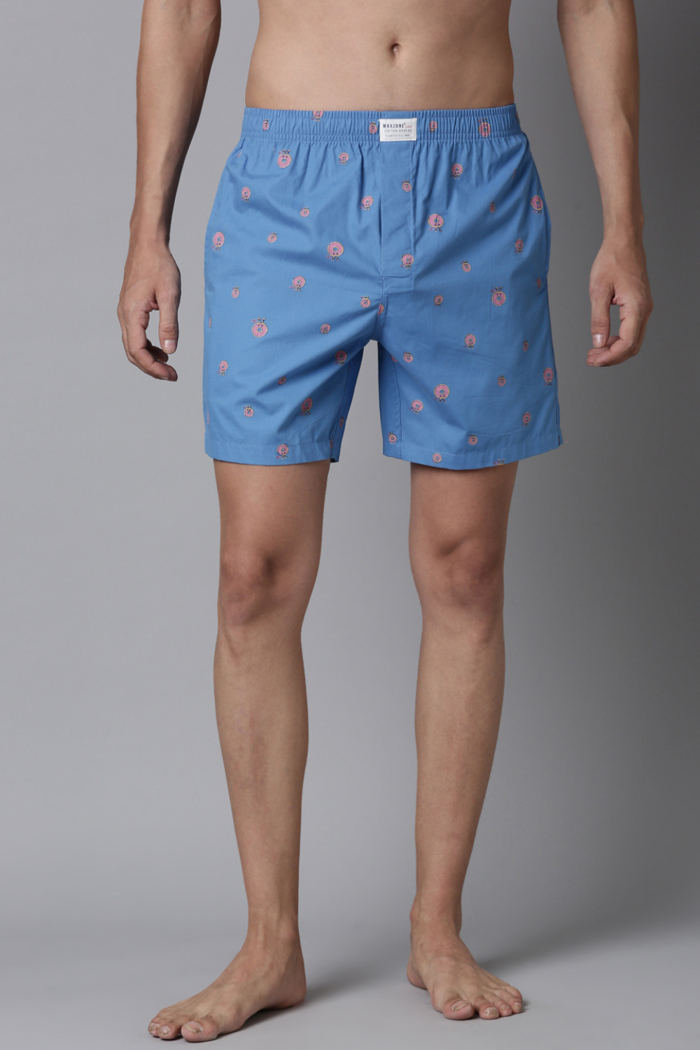 Blue-Lagoon Printed & Rich-Lilac Printed 365 Boxers Combo  Maxzone Clothing   