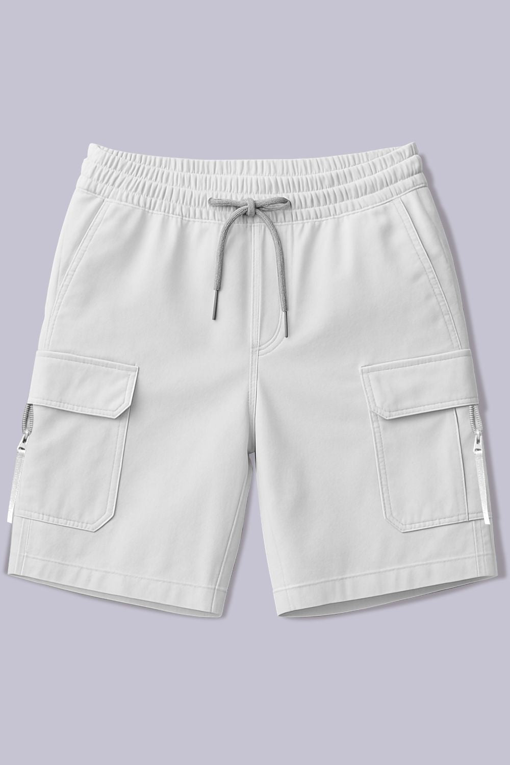Grey  - Cargo Zip Pocket Shorts