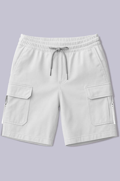 Grey  - Cargo Zip Pocket Shorts