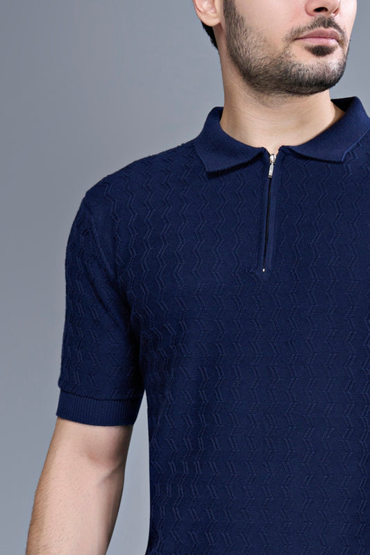 Atlantic Teal - Luxe Knitted Polo Maxzone Clothing M