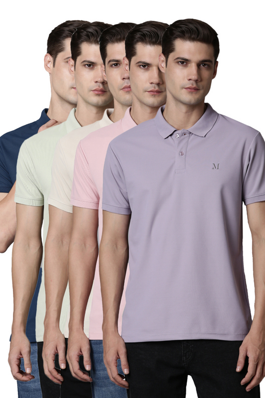 Smart Tech Polo-Combo Pack of 5  Maxzone Clothing   