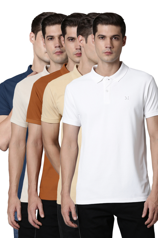 Smart Tech Polo-Combo Pack of 5  Maxzone Clothing   
