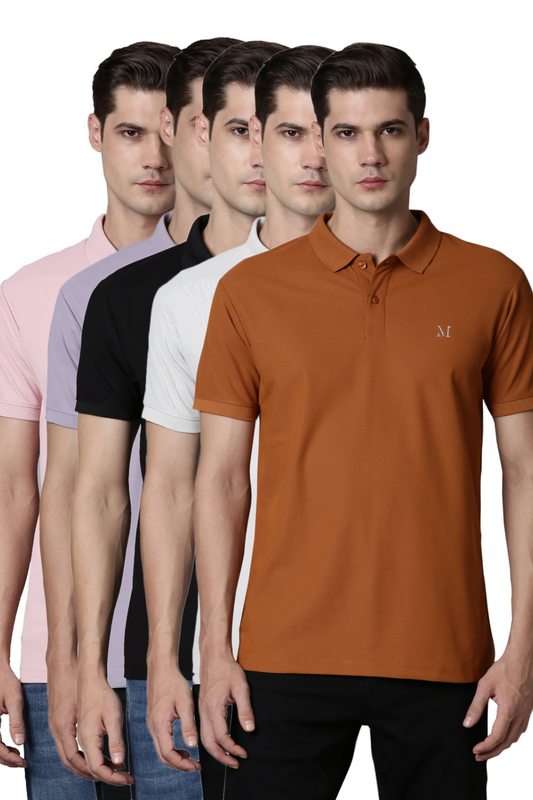 Smart Tech Polo-Combo Pack Of 5  Maxzone Clothing   