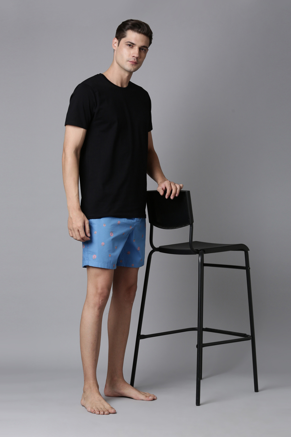 Solid T-Shirt + Blue-Lagoon Printed 365 Boxers Combo  Maxzone Clothing   