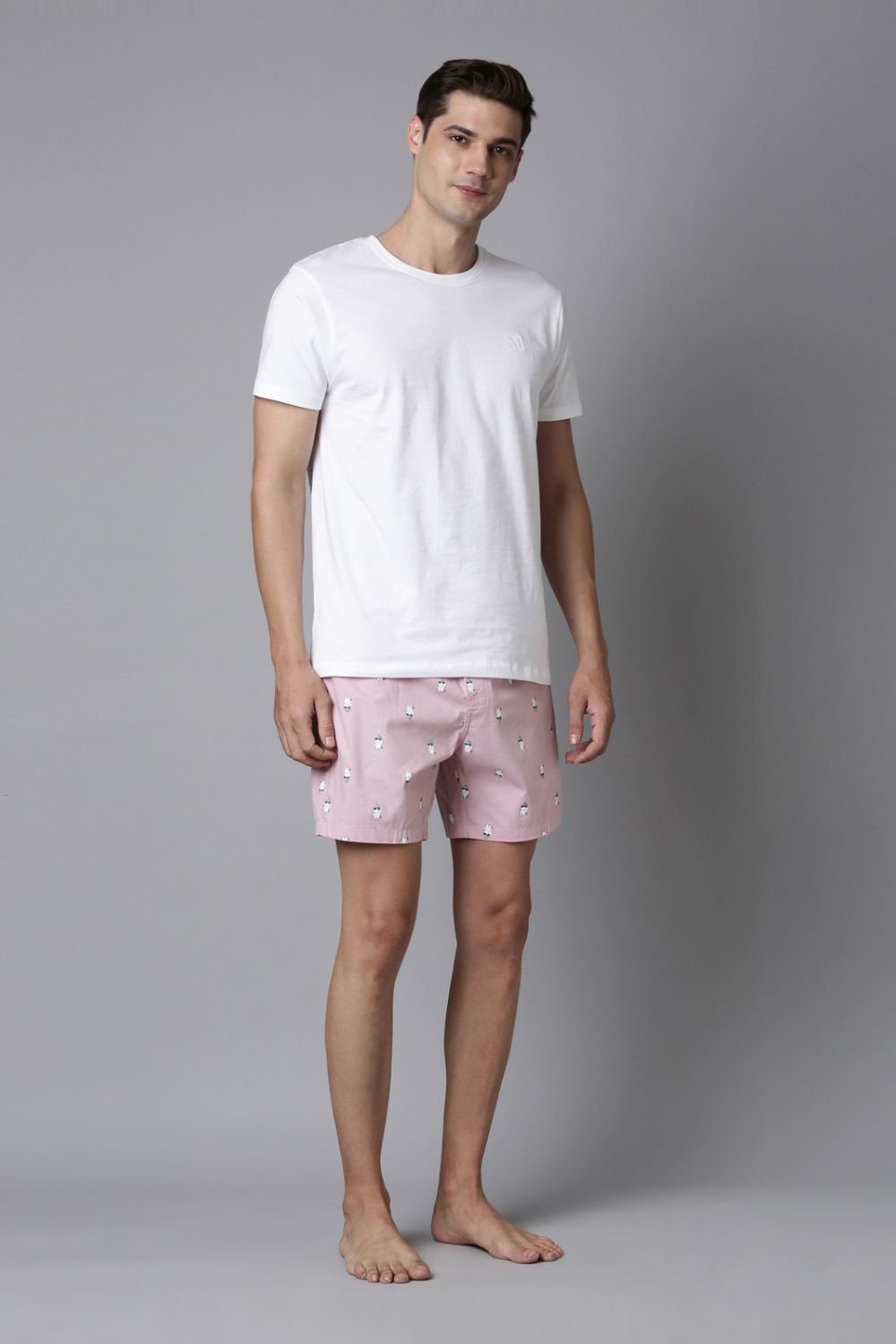 Solid T-Shirt +  Rich-Lilac Printed 365 Boxers Combo  Maxzone Clothing   