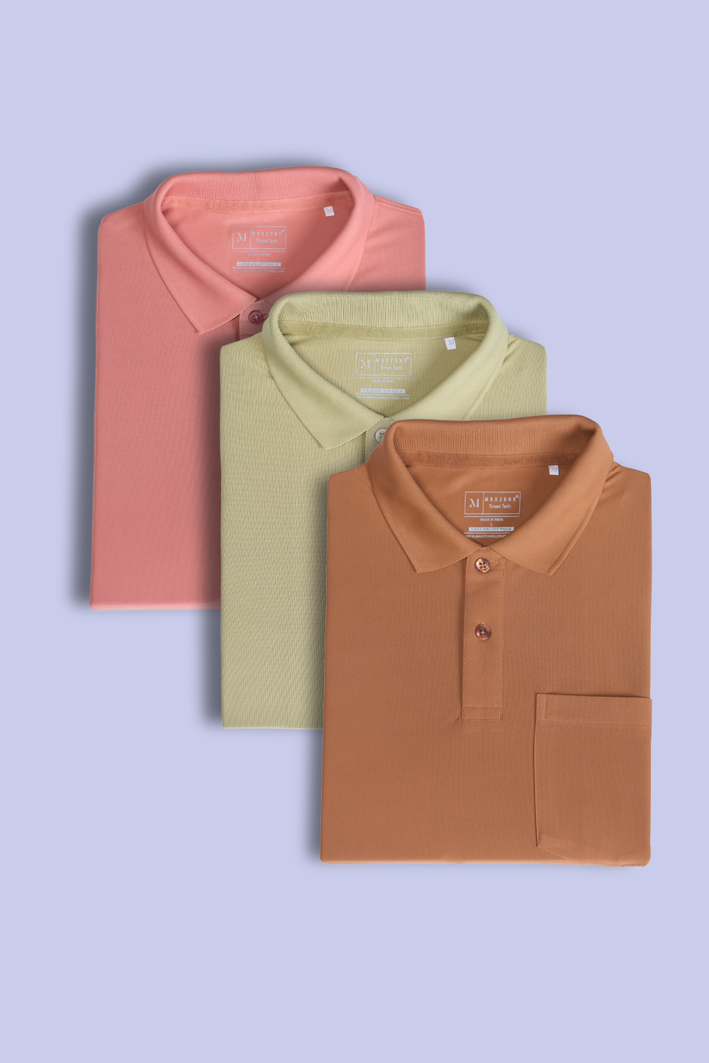 Bright Pocket + Polo Pack of 3  Maxzone Clothing L  