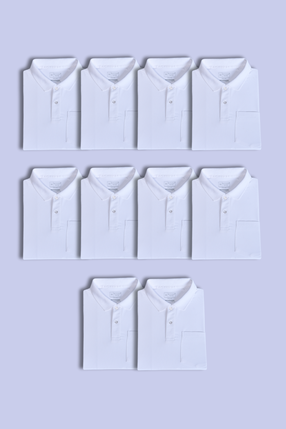 All White Pocket + Polos Pack Of 10  Maxzone Clothing L  